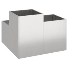 Vidaxl Vrtni lonček srebrna 80 x 80 x 60 cm Nerjaveče jeklo