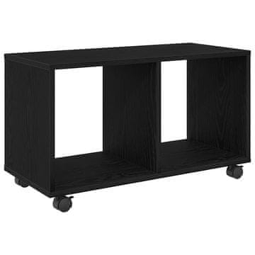 Vidaxl Stranska miza Črna Orehovina 72 x 33 x 42,5 cm Konstruiran les