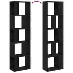 Vidaxl Knjižna polica Črni hrast 45 x 23.5 x 162.5 cm Konstruiran les