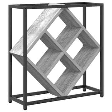 Vidaxl Stojalo za vino Siva 51 x 18 x 52.5 cm Konstruiran les