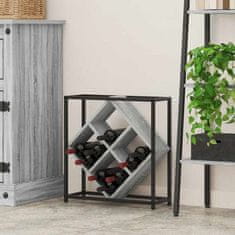 Vidaxl Stojalo za vino Siva 51 x 18 x 52.5 cm Konstruiran les
