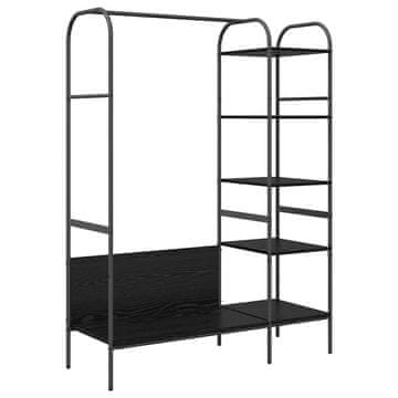 Vidaxl Stojalo za oblačila Črna 120 x 44 x 160 cm Konstruiran les