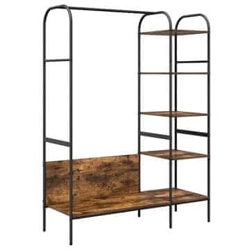 Vidaxl Stojalo za oblačila s polico Rjav hrast 120 x 44 x 160 cm