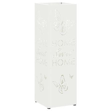 Vidaxl Stojalo za dežnik Bela 15,5 x 15,5 x 49 cm Kovina