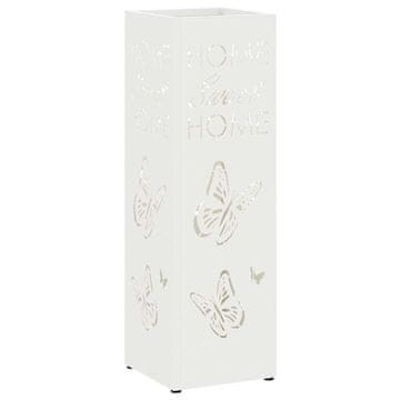 Vidaxl Stojalo za dežnik Bela 15,5 x 15,5 x 49 cm Kovina