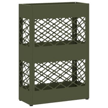 Vidaxl Stojalo za dežnik Olivno zelena 28 x 12 x 41 cm Kovina