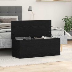 Vidaxl Shramba Škatla Črni Oreh 90x35x35 cm Inženirski Les