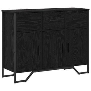 Vidaxl Strani šal s predalom Črna Orehovina 97 x 32,5 x 74,5 cm.