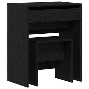 Vidaxl Miza za ličenje Črni hrast 60 x 40 x 75 cm Konstruiran les