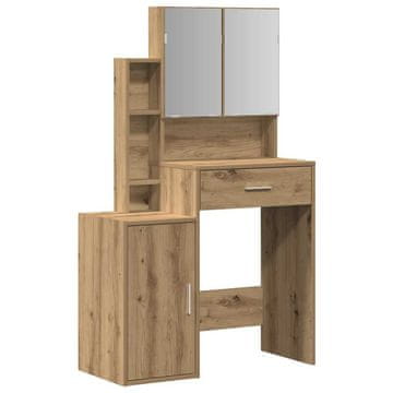 Vidaxl Toaletna mizica Umetni hrast 80 x 35 x 132 cm Konstruiran les