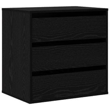 Vidaxl Predalna omara s predalom Črna 61 x 41 x 58 cm Konstruiran les