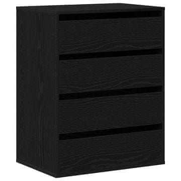 Vidaxl Predalna omara s predalom Črna 60 x 41 x 76 cm Konstruiran les