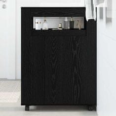 Vidaxl Ožja omarica za kopalnico Črni hrast 65 x 23 x 87 cm