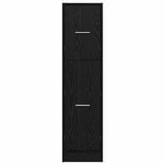 Vidaxl Apotekarska omarica Črni hrast 30 x 41 x 118 cm Konstruiran les