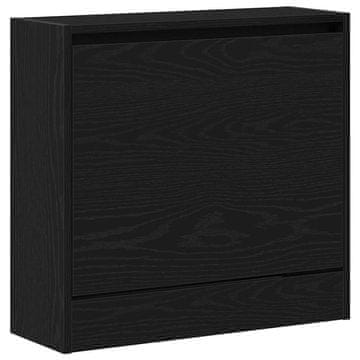 Vidaxl Omara za čevlje Črna Orehovina 60 x 21 x 57 cm Konstruiran les