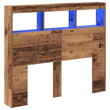 Vidaxl Vzglavje z LED lučmi Star les 120 x 17 x 102 cm Konstruiran les