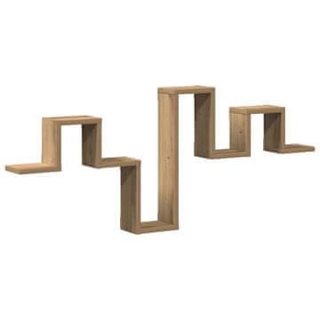 Vidaxl Stenska polica s shranjevanjem Umetni hrast 104.5 x 43 x 10 cm