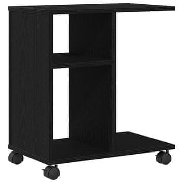 Vidaxl Stranska miza Črni hrast 50 x 30 x 55 cm Konstruiran les