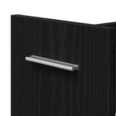 Vidaxl Za omarice s kolesom Črni hrast 60 x 22 x 79 cm Konstruiran les