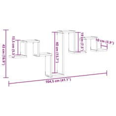Vidaxl Stenska polica Črna Orehovina 104.5 x 43 x 10 cm