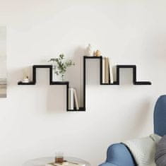 Vidaxl Stenska polica Črna Orehovina 104.5 x 43 x 10 cm