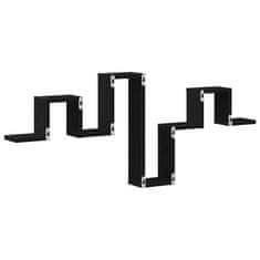 Vidaxl Stenska polica Črna Orehovina 104.5 x 43 x 10 cm