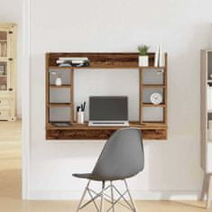 Vidaxl Stenska miza s polico Star les 105 x 48 x 75 cm Konstruiran les