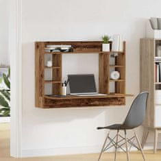Vidaxl Stenska miza s polico Star les 105 x 48 x 75 cm Konstruiran les