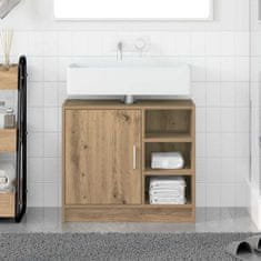 Vidaxl Omara za umivalnik Umetni hrast 63 x 29 x 55 cm Konstruiran les