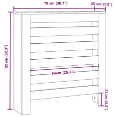 Vidaxl Pokrov za radiator Črni hrast 78x20x82 cm Inženirski les