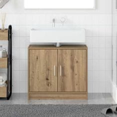 Vidaxl Omara za umivalnik Umetni hrast 63 x 29 x 55 cm Konstruiran les