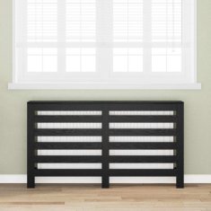 Vidaxl Pokrov radiatorja Črn hrast 149x20x82 cm Leseni pokrov