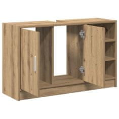 Vidaxl Omara za umivalnik Umetni hrast 90 x 29 x 55 cm Konstruiran les