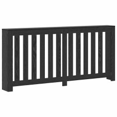 Vidaxl Pokrov radiatorja Črni hrast 175x20x82 cm Konstruirani les