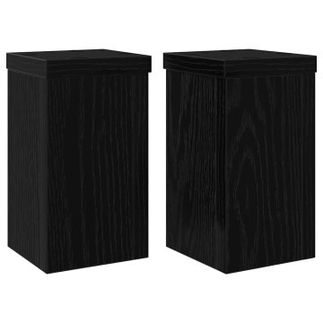 Vidaxl Stojalo za rastline 2 pcs Črni hrast 10 x 10 x 18 cm