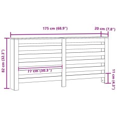 Vidaxl prevleka za radiator črni hrast 175x20x82 cm inženirski les