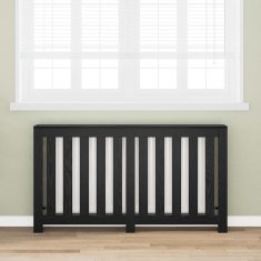 Vidaxl Pokrov radiatorja Črn hrast 149x20x82 cm Inženirski les