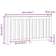 Vidaxl Pokrov radiatorja Črn hrast 149x20x82 cm Inženirski les
