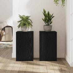 Vidaxl Stojalo za rastline 2 pcs Črni hrast 30 x 30 x 50 cm