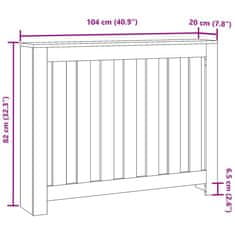 Vidaxl Zaslon za radiator Črn hrast 104x20x82 cm Inženirski les