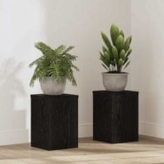 Vidaxl Stojalo za rastline 2 pcs Črni hrast 20 x 20 x 30 cm
