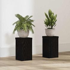 Vidaxl Stojalo za rastline 2 pcs Črni hrast 10 x 10 x 18 cm