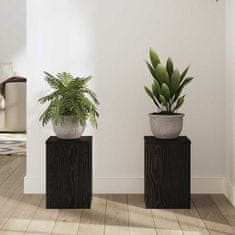 Vidaxl Stojalo za rastline 2 pcs Črni hrast 20 x 20 x 30 cm