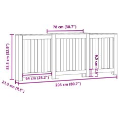 Vidaxl Pokrov Radiatorja Črni Hrast 205x21.5x83.5 cm