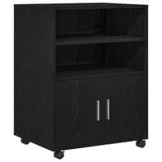 Vidaxl Rolling kabinet Črni hrast 60 x 48 x 81 cm Konstruiran les