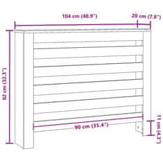 Vidaxl Pokrov radiatorja Črni hrast 104x20x82 cm Inženirski les