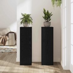 Vidaxl Stojalo za rastline 2 pcs Črni hrast 25 x 25 x 80 cm