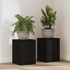 Vidaxl Stojalo za rastline 2 pcs Črni hrast 25 x 25 x 35 cm