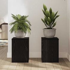 Vidaxl Stojalo za rastline 2 pcs Črni hrast 25 x 25 x 35 cm