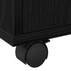 Vidaxl Rolling kabinet Črni hrast 60 x 48 x 81 cm Konstruiran les